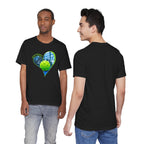 White pickleball T-shirt for players and fans with "My Heart Belongs to Pickleball" print, casual and comfortable.