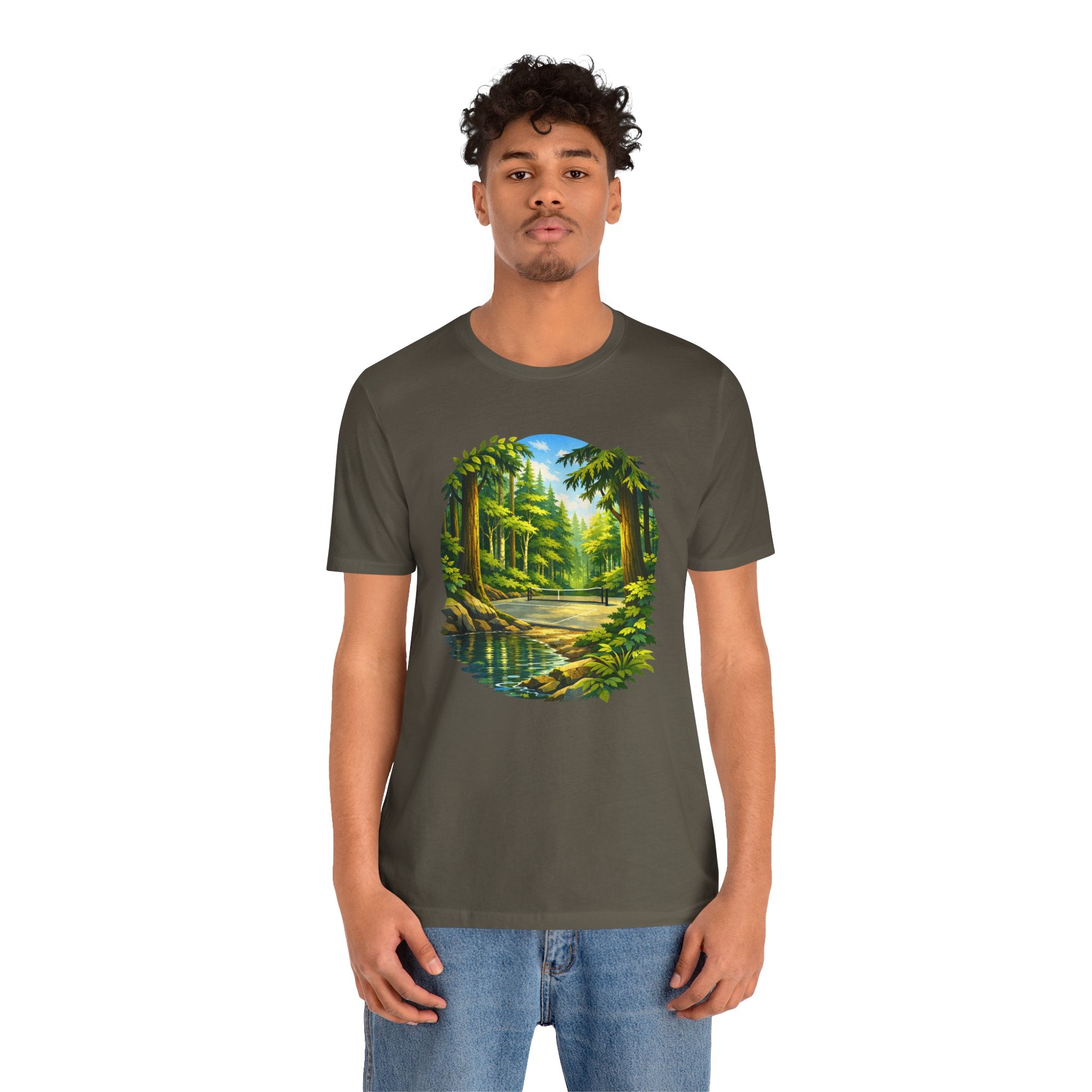 Bainbridge Island Hidden Pickleball Forest T-Shirt | Pacific Northwest Outdoor Court Graphic Tee | Unisex Pickleball Apparel