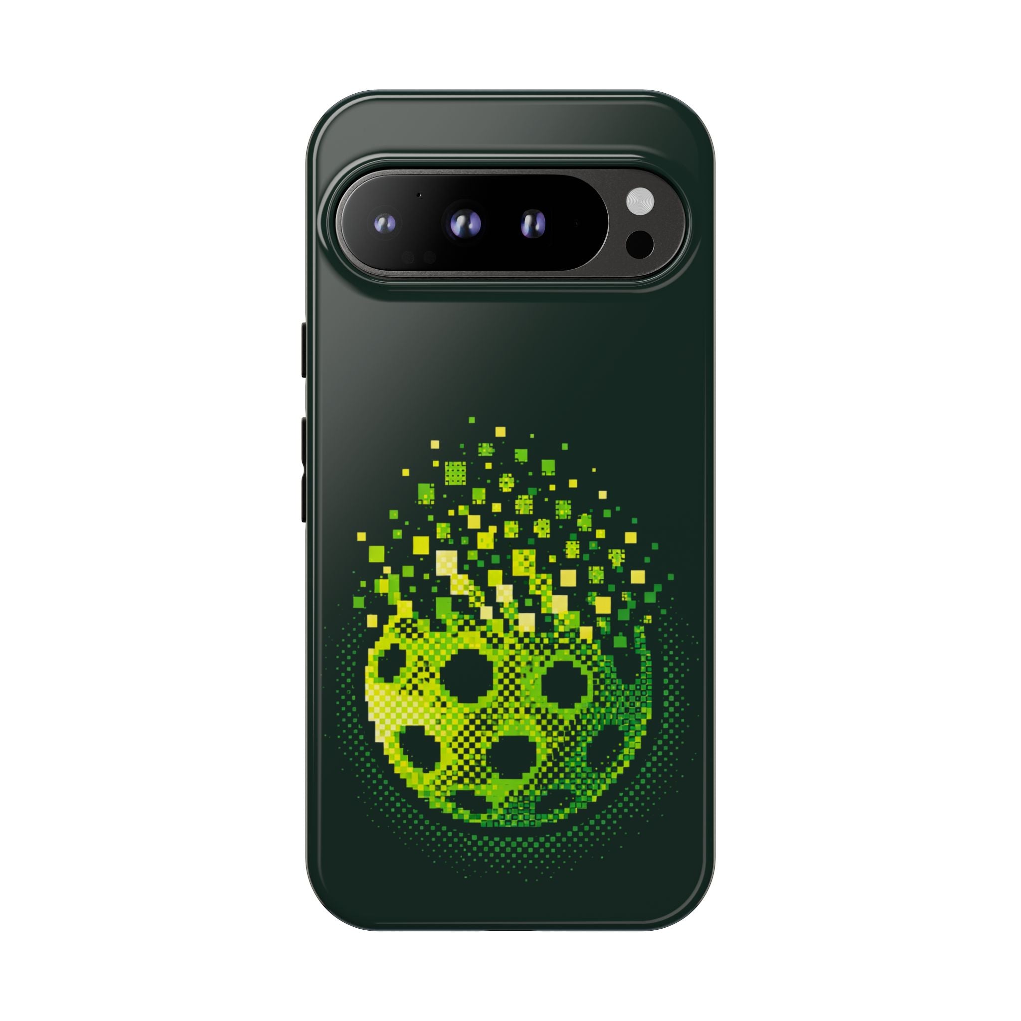 Pixelated Pickleball Electric Green Phone Case —  Compatible with iPhone, Samsung & Google Pixel-PeaMac Tees