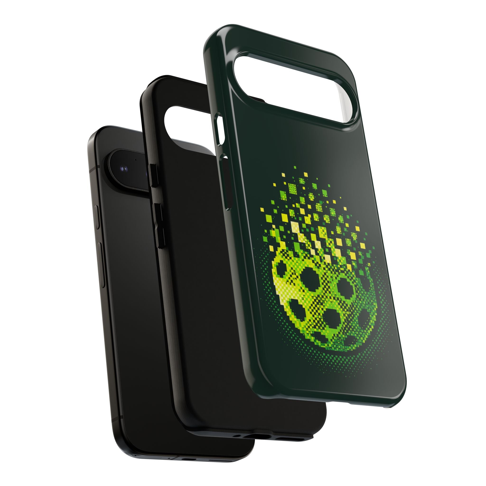 Pixelated Pickleball Electric Green Phone Case —  Compatible with iPhone, Samsung & Google Pixel-PeaMac Tees