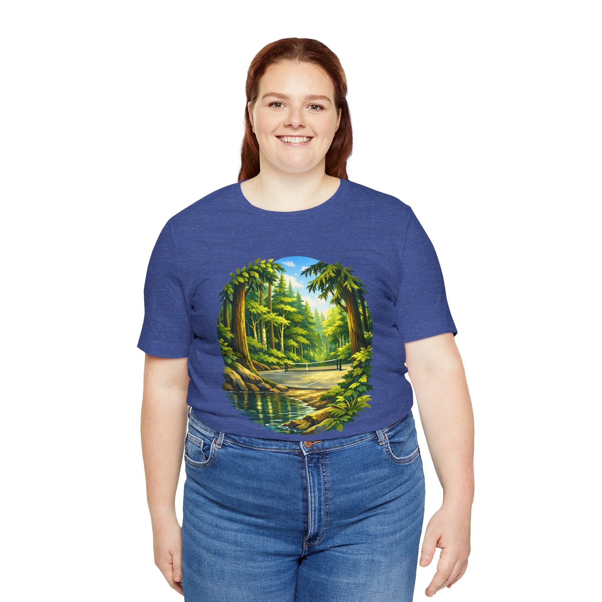 Unisex Hidden Forest Pickleball T-Shirt featuring Bainbridge Island tribute design on soft cotton fabric