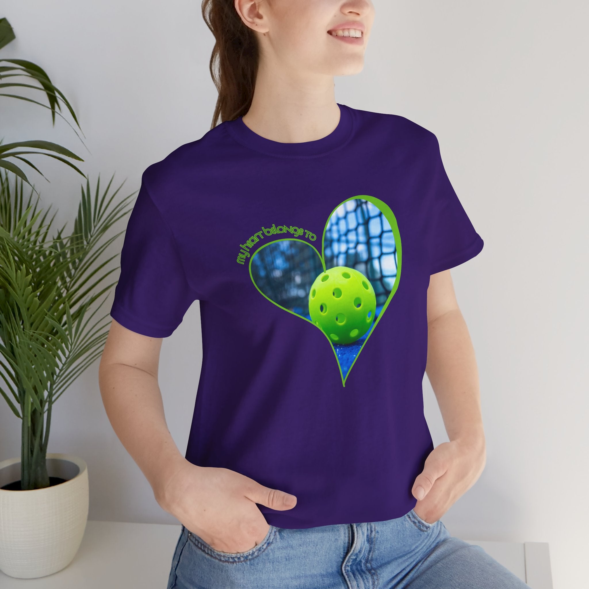 Unisex My Heart Belongs To Pickleball T-Shirt | Relaxed Fit, Soft & Comfy Tee | Lightweight Activewear