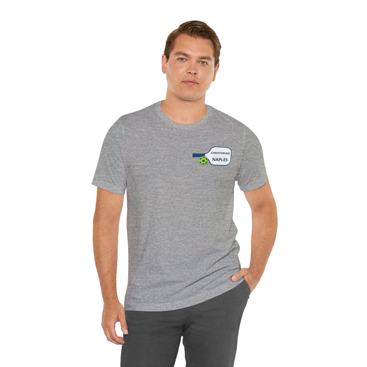 Personalized Pickleball T-Shirt | Custom Name & City Paddle Tee - Product Photo - PeaMacTees