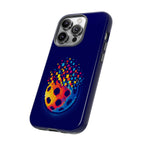 Matrix Burst Pickleball phone case by Printify for iPhone, Samsung, and Google Pixel, featuring a vibrant pickleball design.
