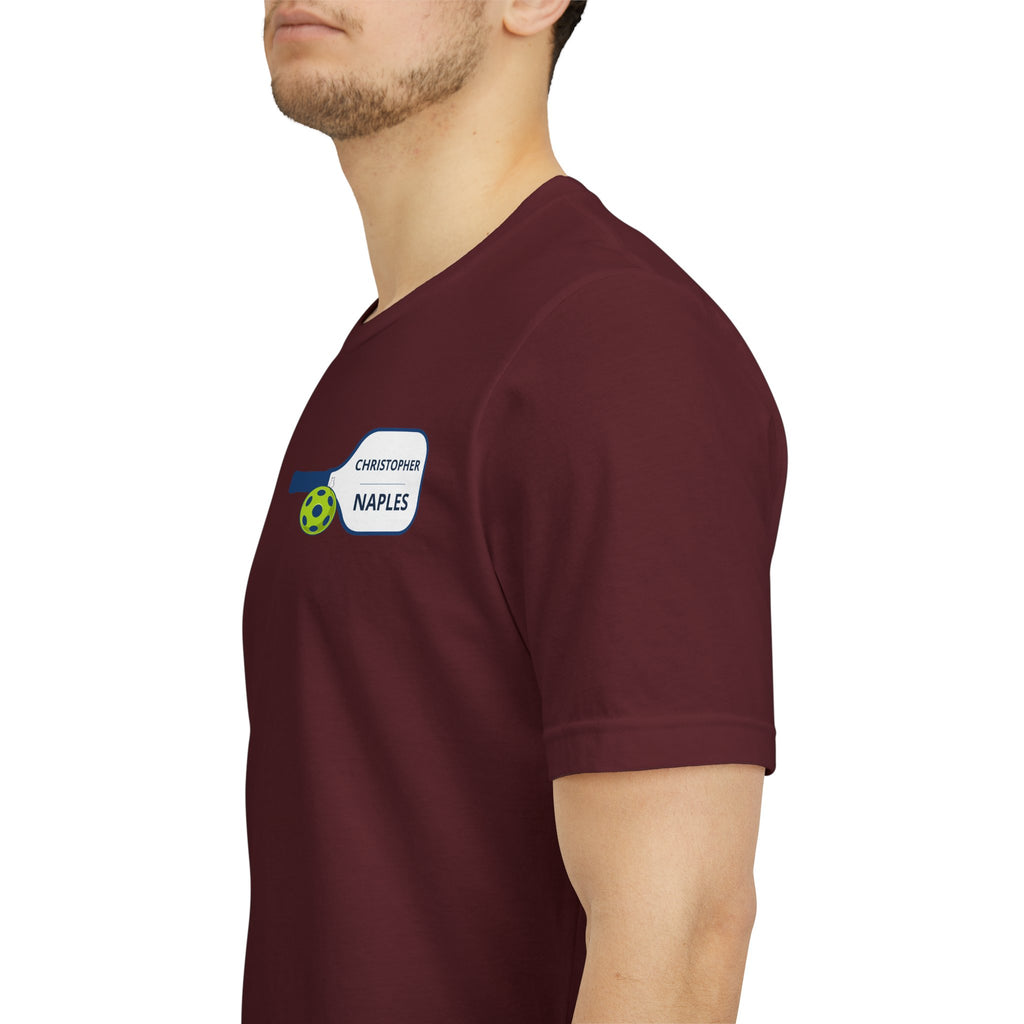 Personalized Pickleball T-Shirt | Custom Name & City Paddle Tee - Product Photo - PeaMacTees