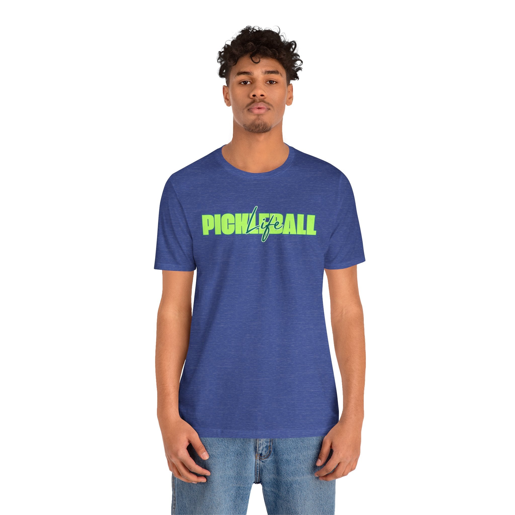 Pickleball Life Unisex T-Shirt — Bold Green & Blue Graphic Tee-PeaMac Tees