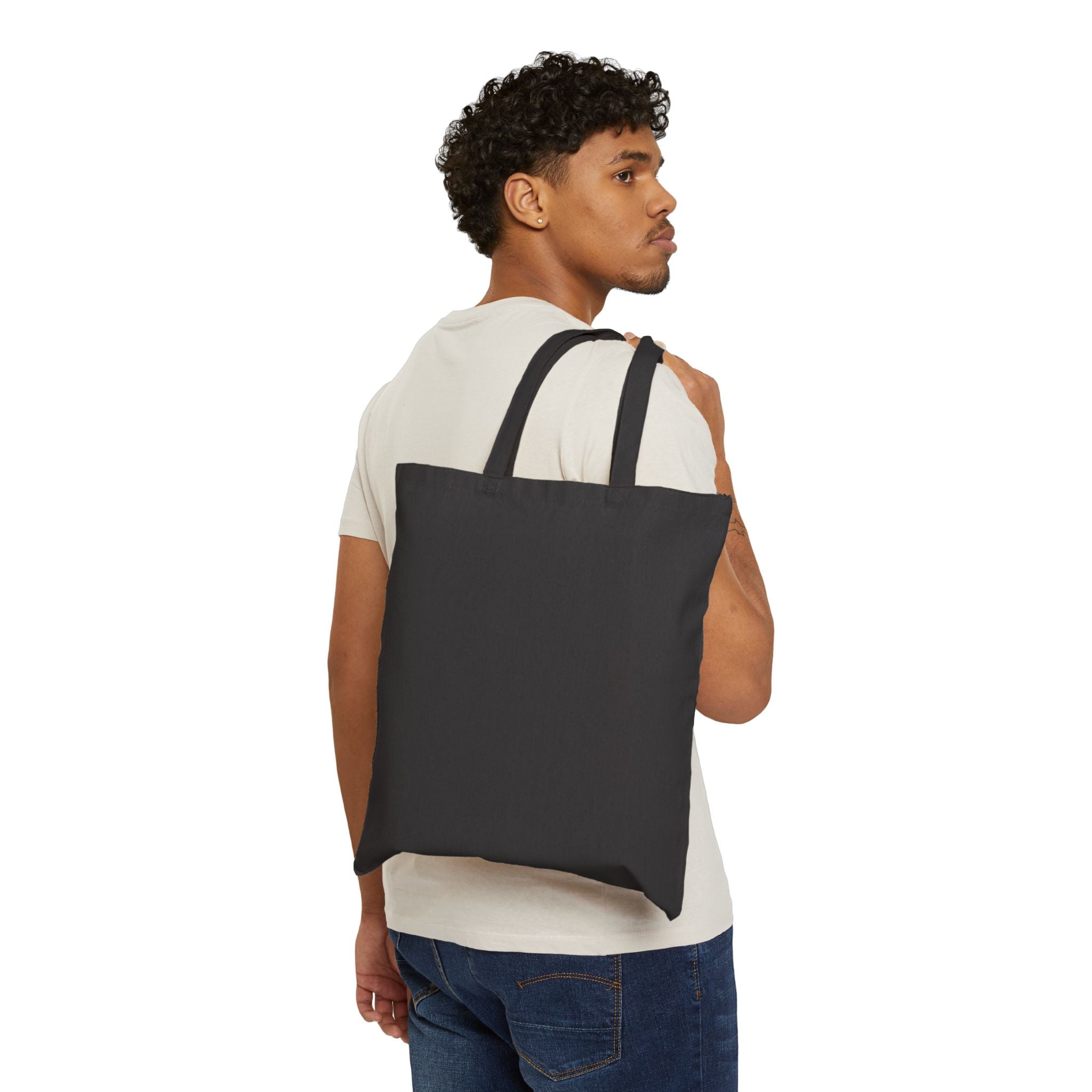 The Pickler Tote Bag | MALE Figure | Black or natural | Funny "100% GMO-Free" Cotton Canvas Reusable Bag | Obsessed Pickleball Player Gift