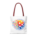 Large tote bag featuring a retro digital pickleball design, ideal for pickleball players, by Printify, with spacious interior and durable handles.