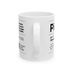 Funny Pickler Definition coffee mug by Printify, ceramic women's pickleball mug, available in 11oz and 15oz sizes.