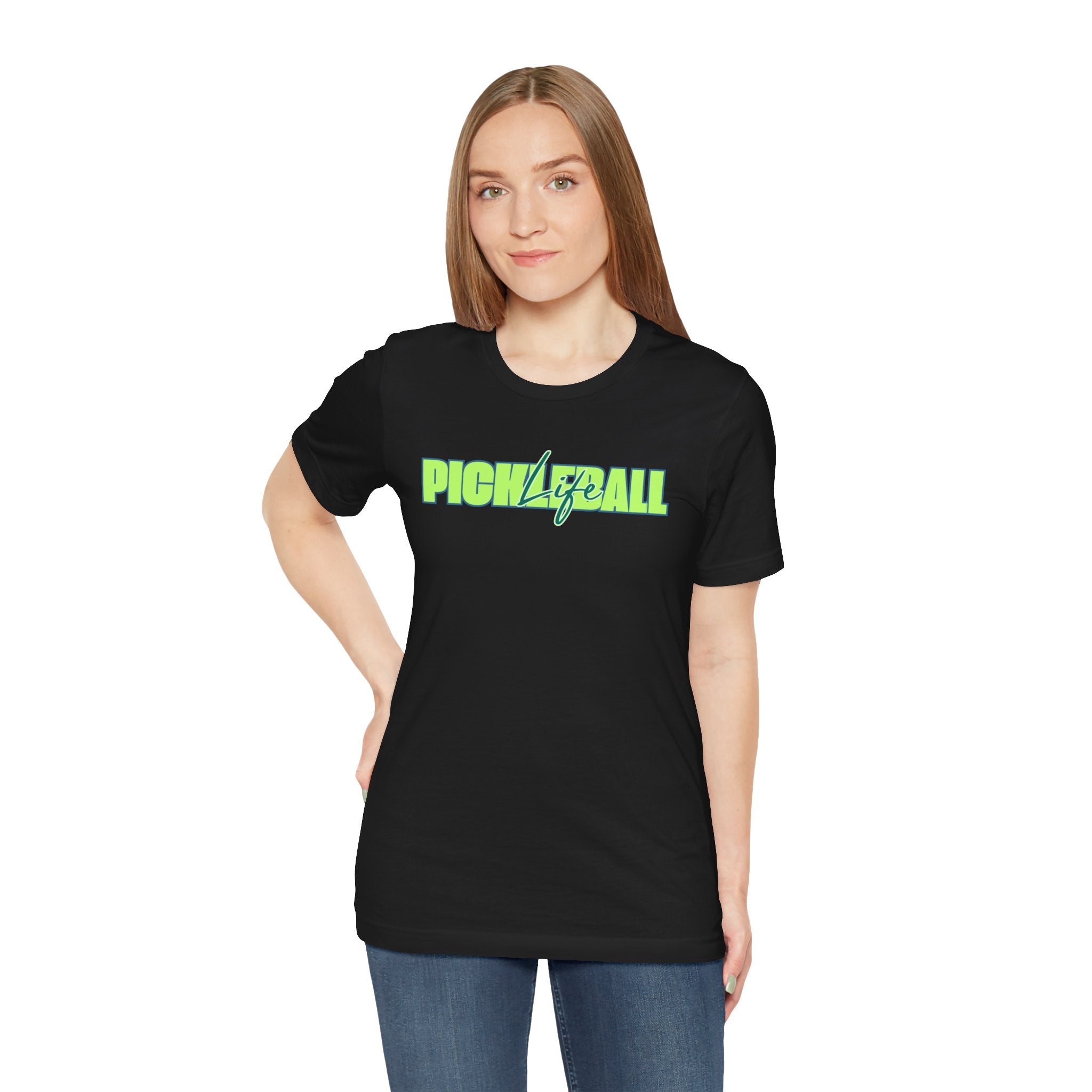 Pickleball Life Unisex T-Shirt — Bold Green & Blue Graphic Tee-PeaMac Tees