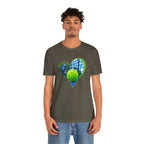 Light gray Pickleball T-shirt with "My Heart Belongs to Pickleball" printed front for players and fans, by Printify.