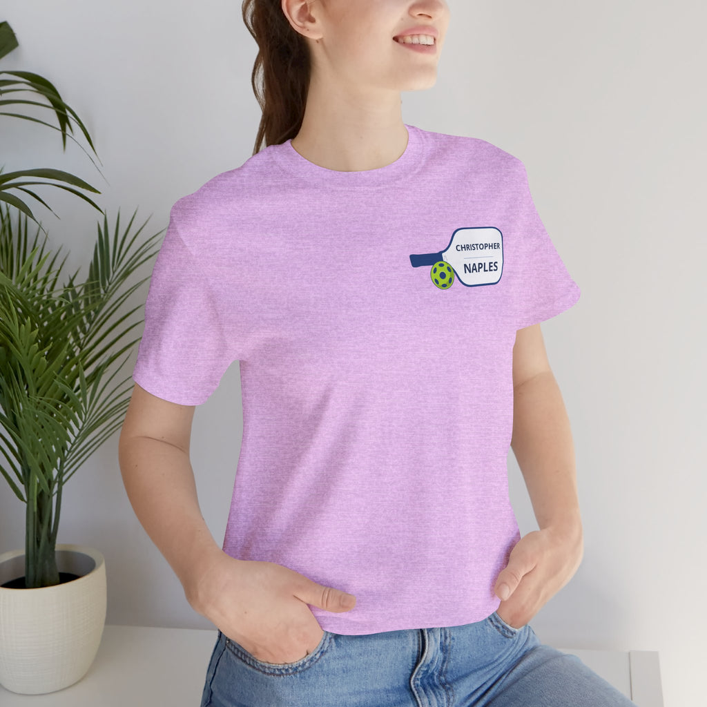 Personalized Pickleball T-Shirt | Custom Name & City Paddle Tee - Product Photo - PeaMacTees