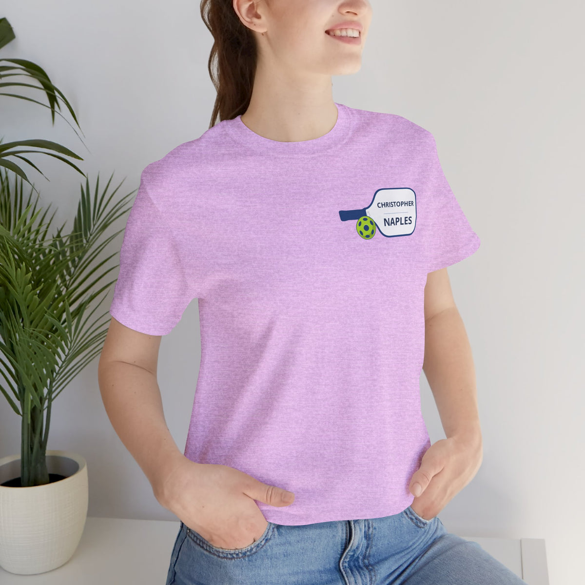 Personalized Pickleball T-Shirt | Custom Name & City Paddle Tee - Product Photo - PeaMacTees