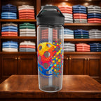 Pixelated Pickleball CamelBak 20oz sports water bottle mug with colorful pickleball design by Printify.