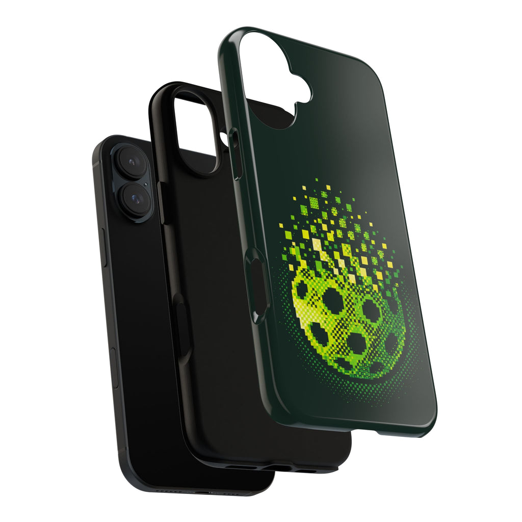Pixelated Pickleball Electric Green Phone Case —  Compatible with iPhone, Samsung & Google Pixel-PeaMac Tees