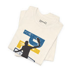 Men's Retro Pickleball Action T-Shirt with dynamic front silhouette and vertical 'PICKLEBALL' text on the back.