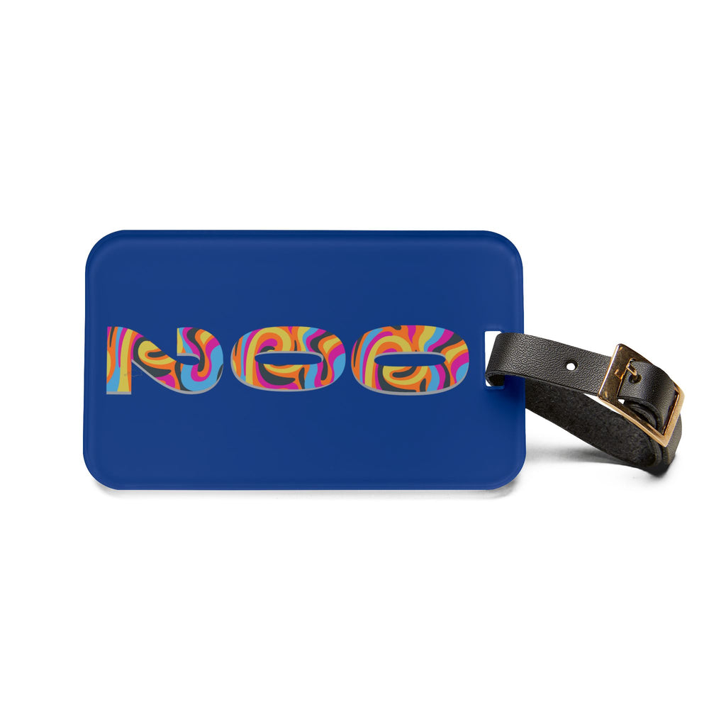 Pickleball Court ID luggage tag by Printify, durable accessory with colorful design, ideal for sports gear and travel identification.