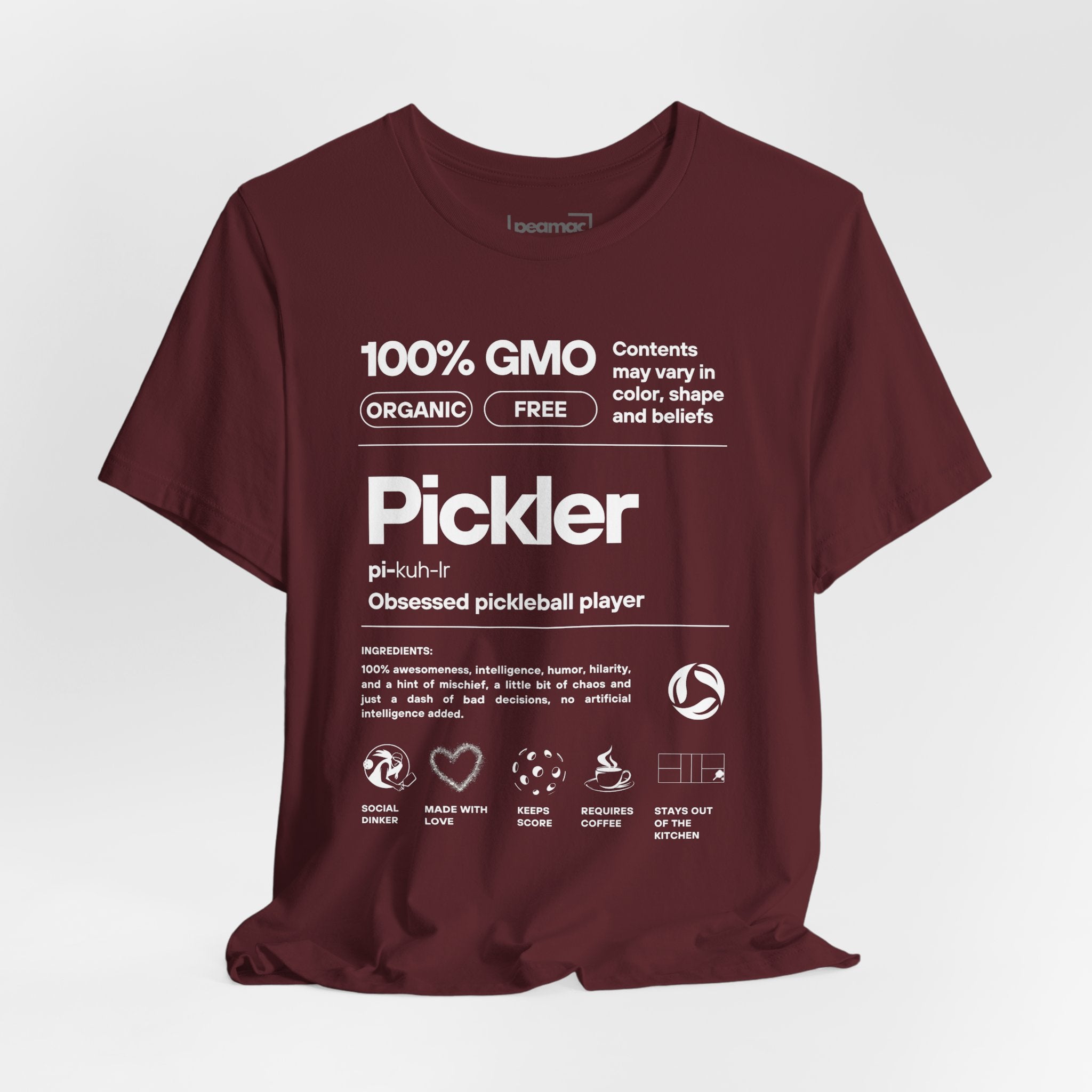 Women's Pickler Funny Definitions T-Shirt with white text, lightweight activewear perfect for pickleball enthusiasts by Printify.