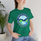 Unisex Bainbridge Island Pickleball Tee featuring "Birthplace of Pickleball 1965" text and a casual fit, by Printify.