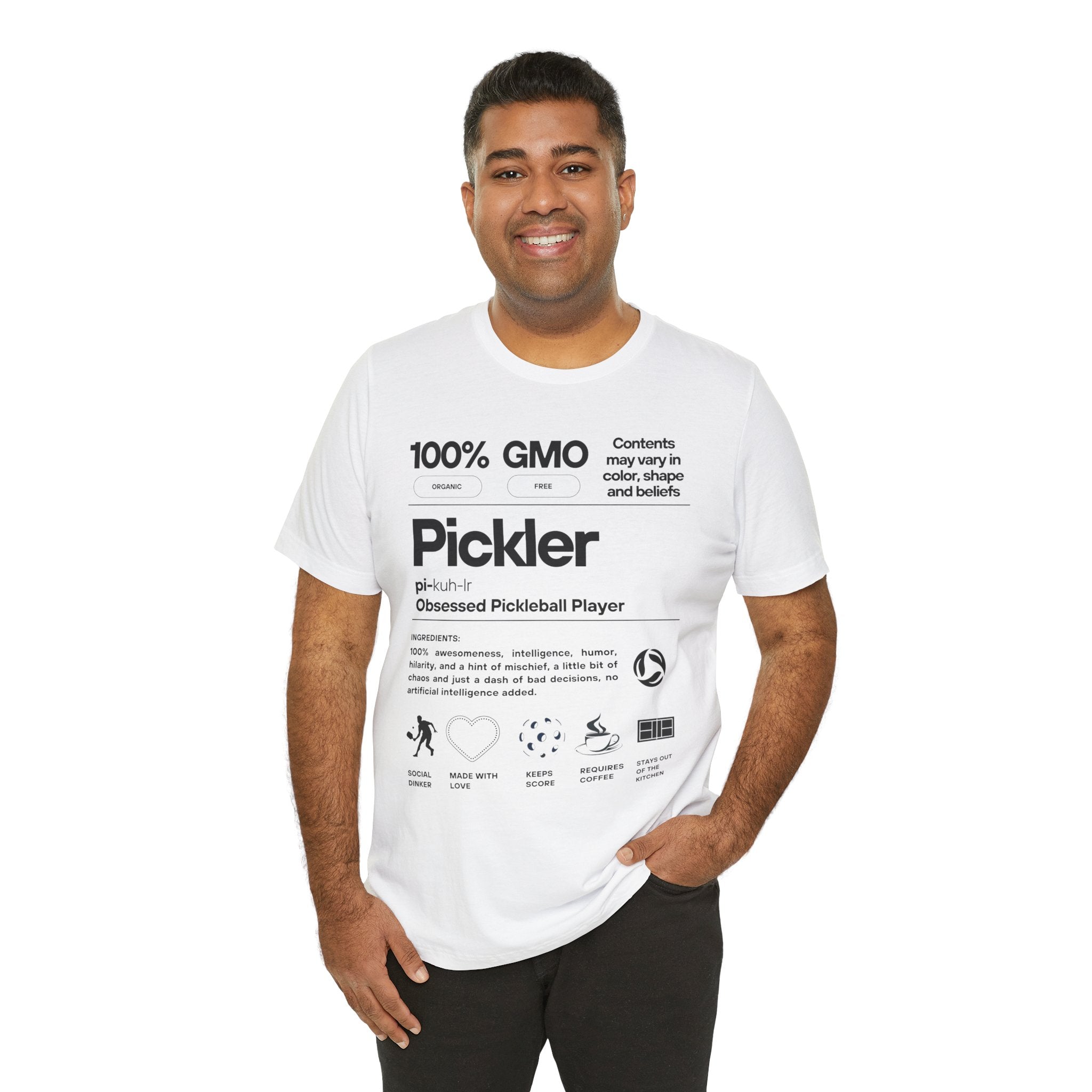 Men's Pickler Funny Definitions T-Shirt | Pickleball Tee | Relaxed Fit Lightweight Activewear - Black Text