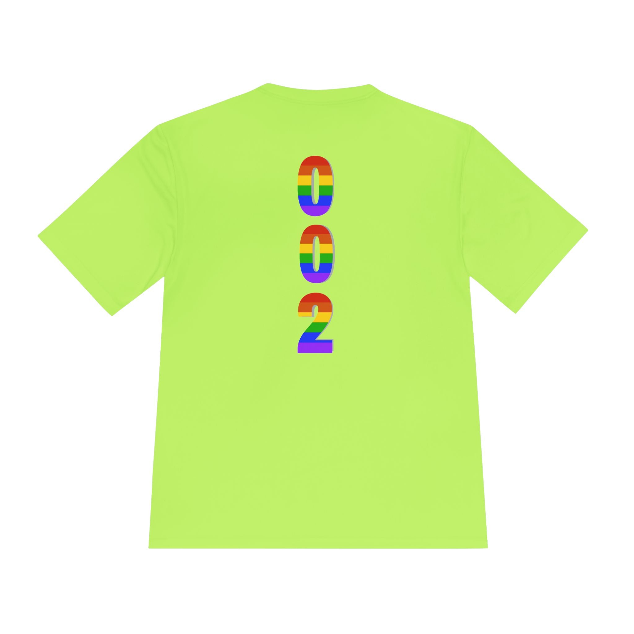 Unisex Rainbow Pickleball T-Shirt by Printify, moisture-wicking performance pride tee with colorful rainbow design.