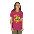 Kids neon pickleball graphic T-shirt from Printify featuring a colorful pickleball design on a youth tee.