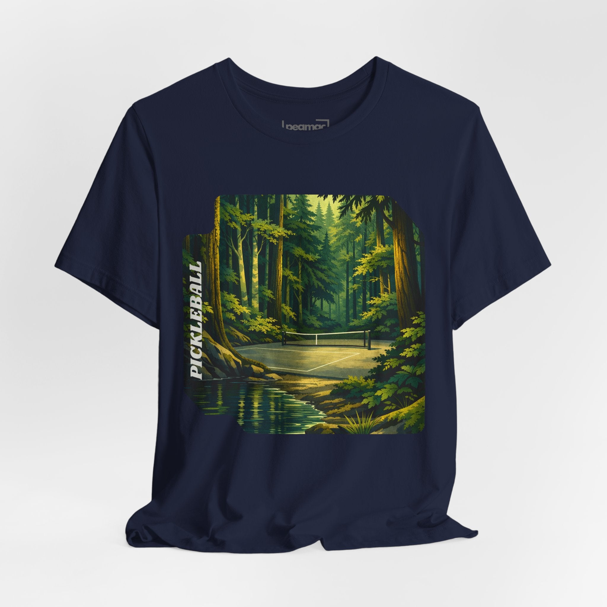 Unisex Hidden Forest Pickleball T-Shirt by Printify featuring Bainbridge Island tribute design on a casual tee.