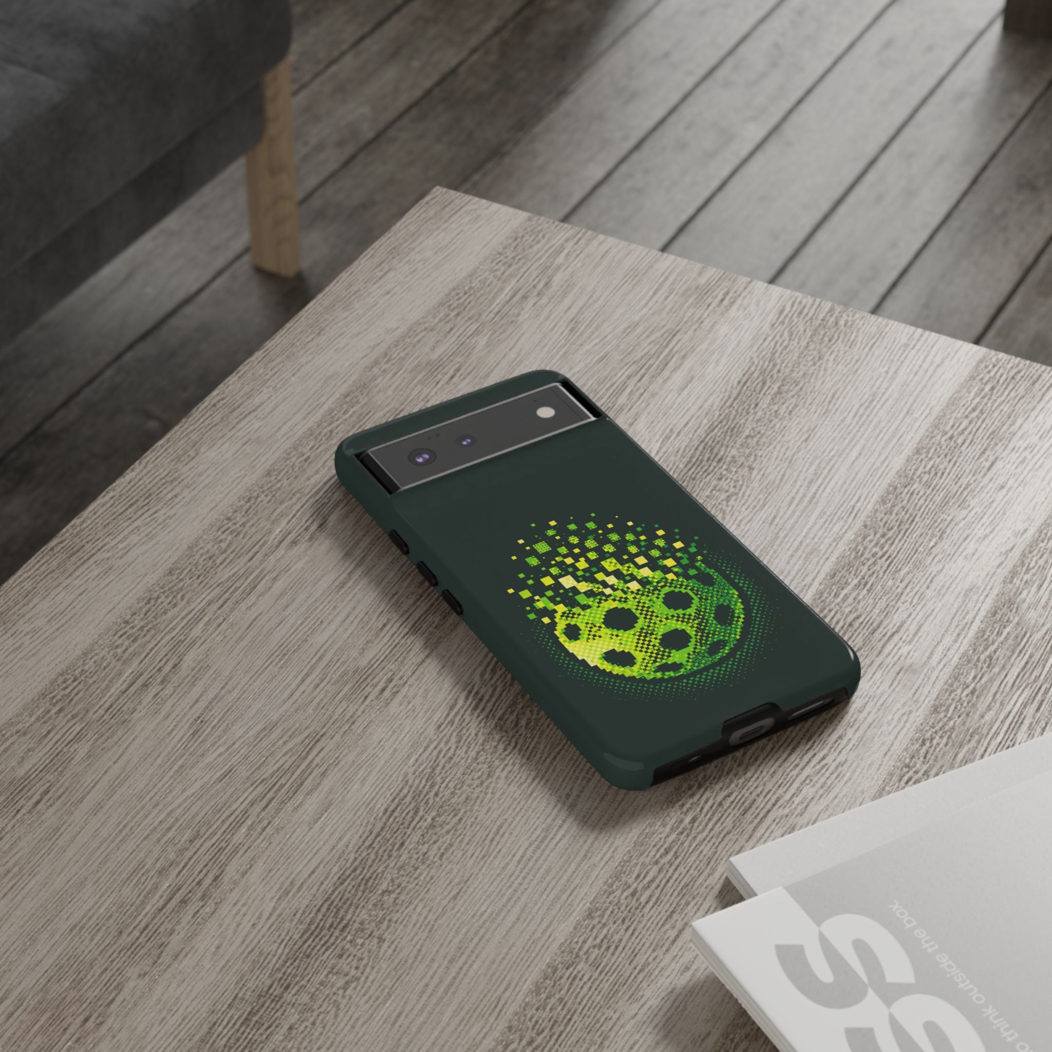 Pixelated Pickleball Electric Green Phone Case —  Compatible with iPhone, Samsung & Google Pixel-PeaMac Tees