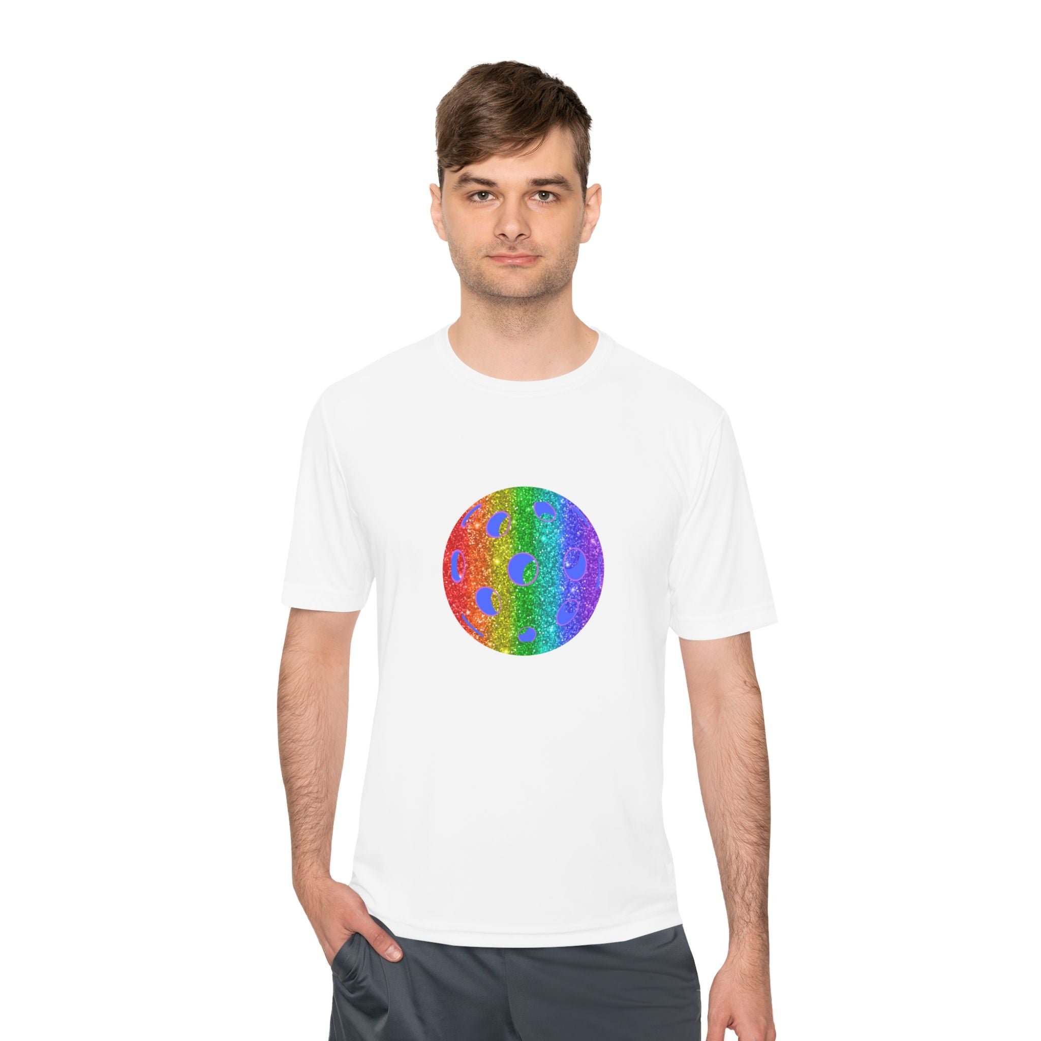 Unisex Sparkle Loud and Proud Moisture Wicking Pride T-shirt | Pickleball Tee for Men & Women | Gift for the LGBTQ2 Community