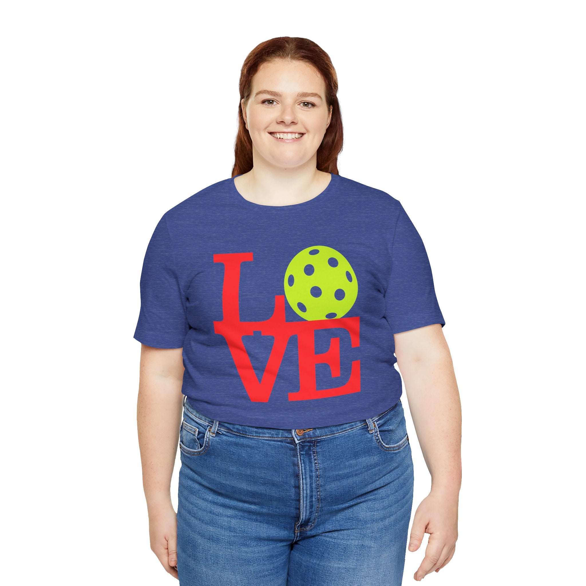 Unisex LOVE Pickleball Premium Activewear T-Shirt | Bold Red Graphic & Neon Yellow Ball | Gift for Men & Woman