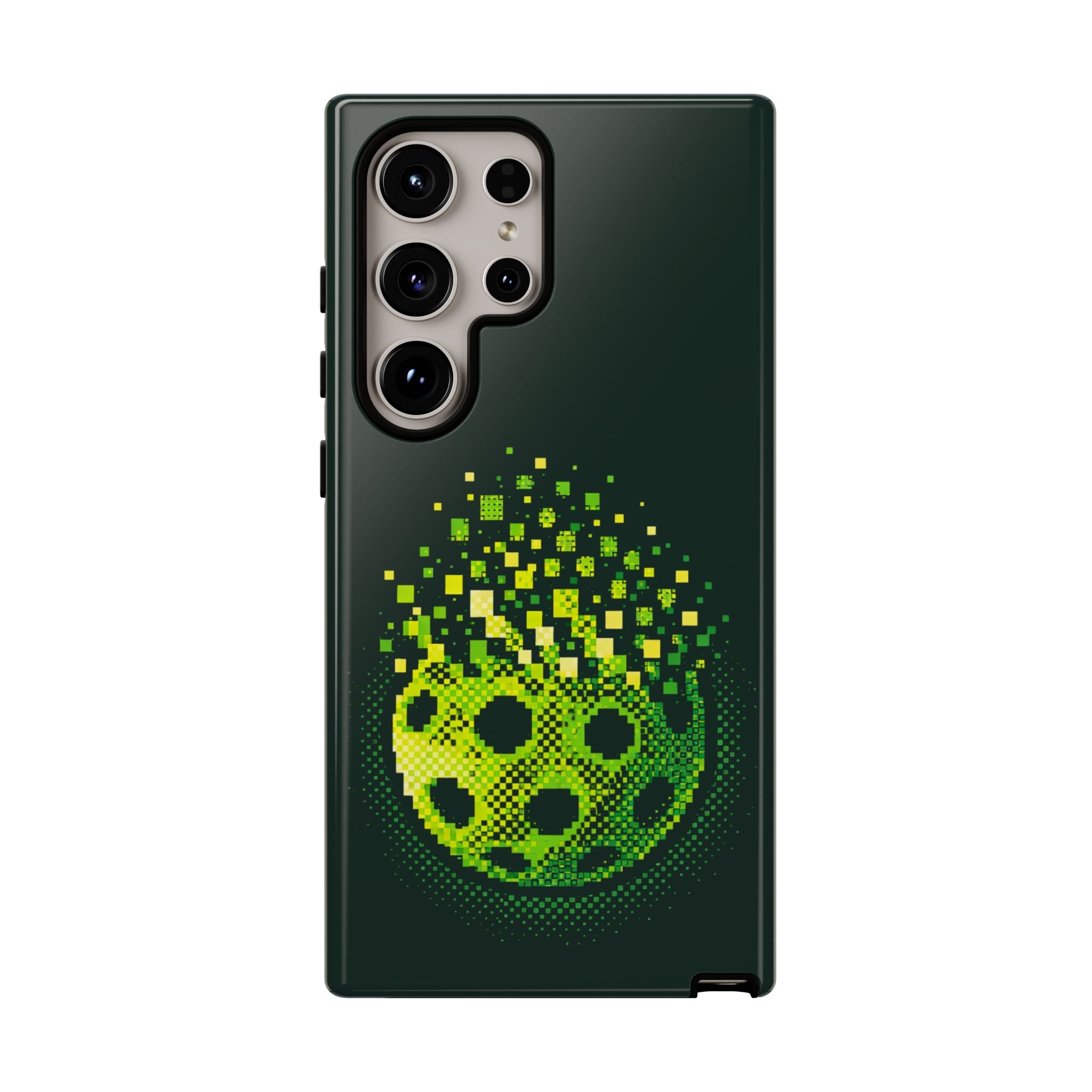 Pixelated Pickleball Electric Green Phone Case —  Compatible with iPhone, Samsung & Google Pixel-PeaMac Tees