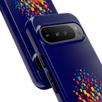 Printify Matrix Burst Pickleball phone case for iPhone, Samsung, and Google Pixel with colorful pickleball design.