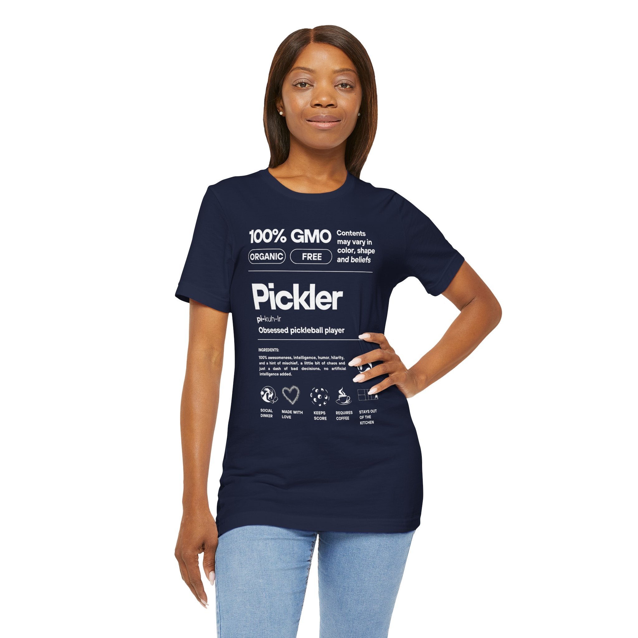 Women's  Pickler Funny Definitions T-Shirt | Pickleball Tee |  | Relaxed Fit Lightweight Activewear - White Text
