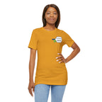 Personalized pickleball T-shirt by Printify featuring custom name and club text with paddle graphic design.
