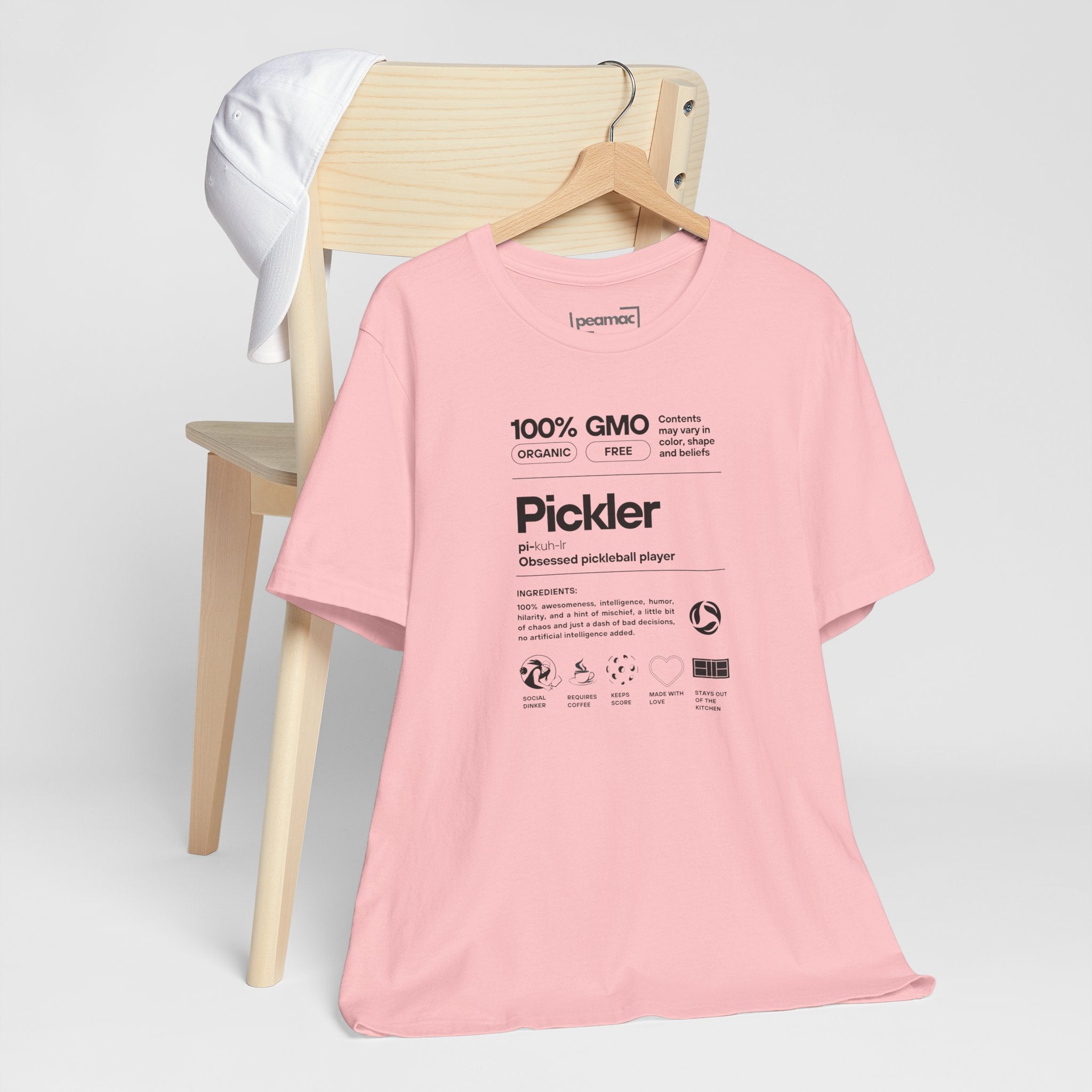 Women's Pickler Funny Definitions T-Shirt by Printify, black lightweight activewear tee with playful pickleball-themed text.