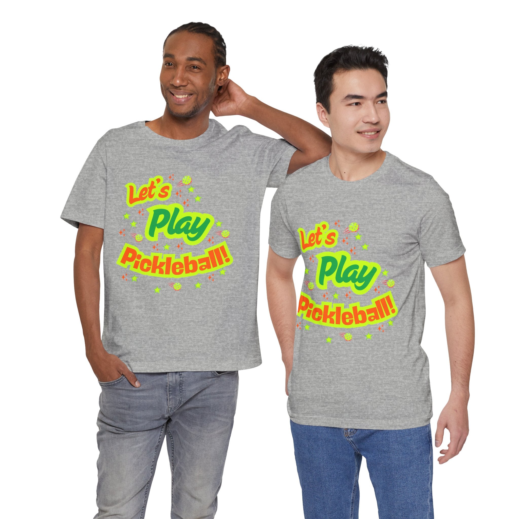 Unisex Let’s Play Pickleball Tee | Bright Tees for Every Player | Vibrant Active Sport Graphic T-Shirt | Gift for Men & Women