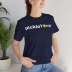 Toronto PickleTOwn T-Shirt featuring the CN Tower and Pickleball ‘O’ design, casual apparel from Printify.