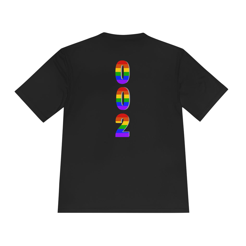 Unisex Rainbow Pickleball T-Shirt by Printify featuring moisture-wicking fabric and vibrant rainbow pride design.