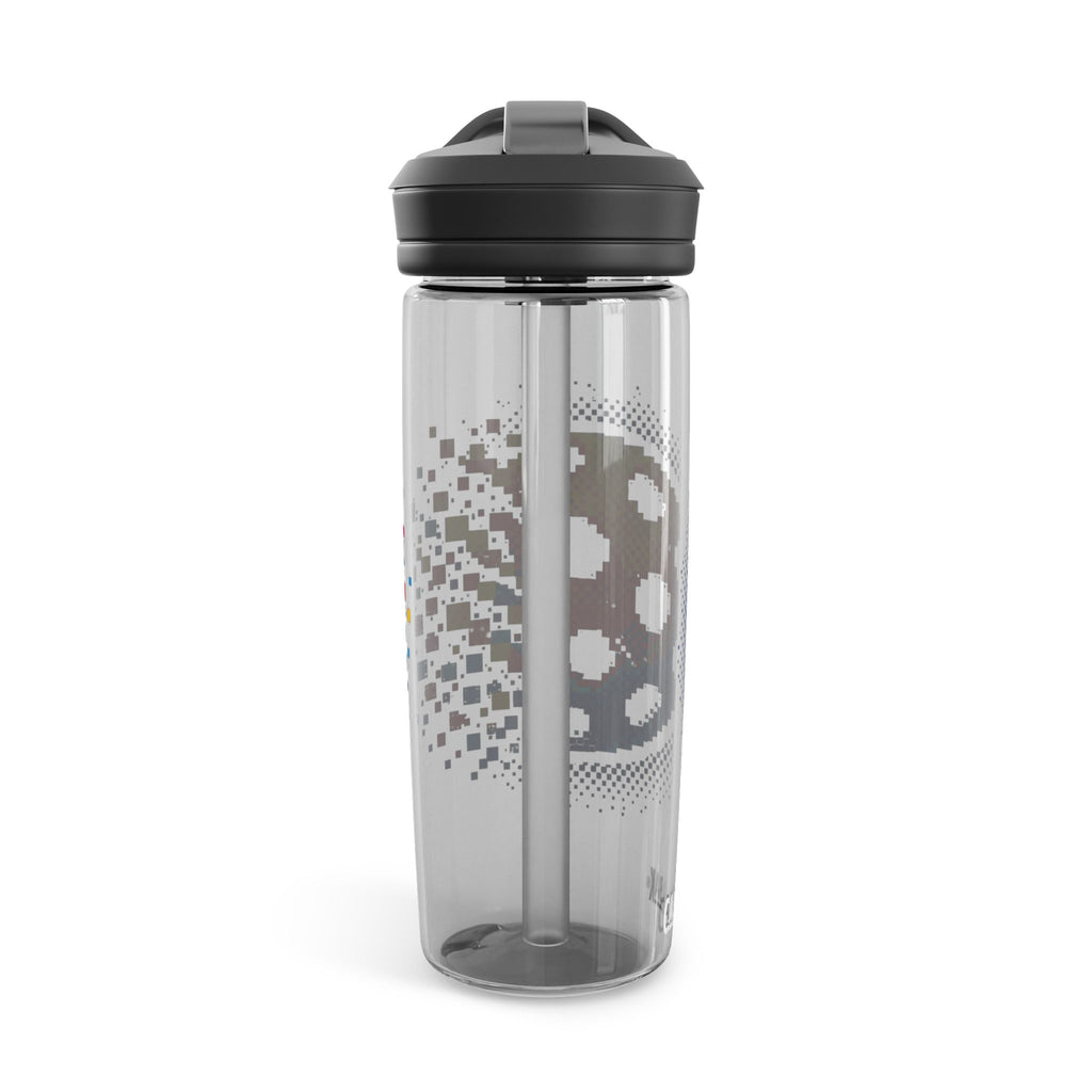 Pixelated Pickleball CamelBak 20oz sports water bottle mug with colorful pickleball design, made by Printify.
