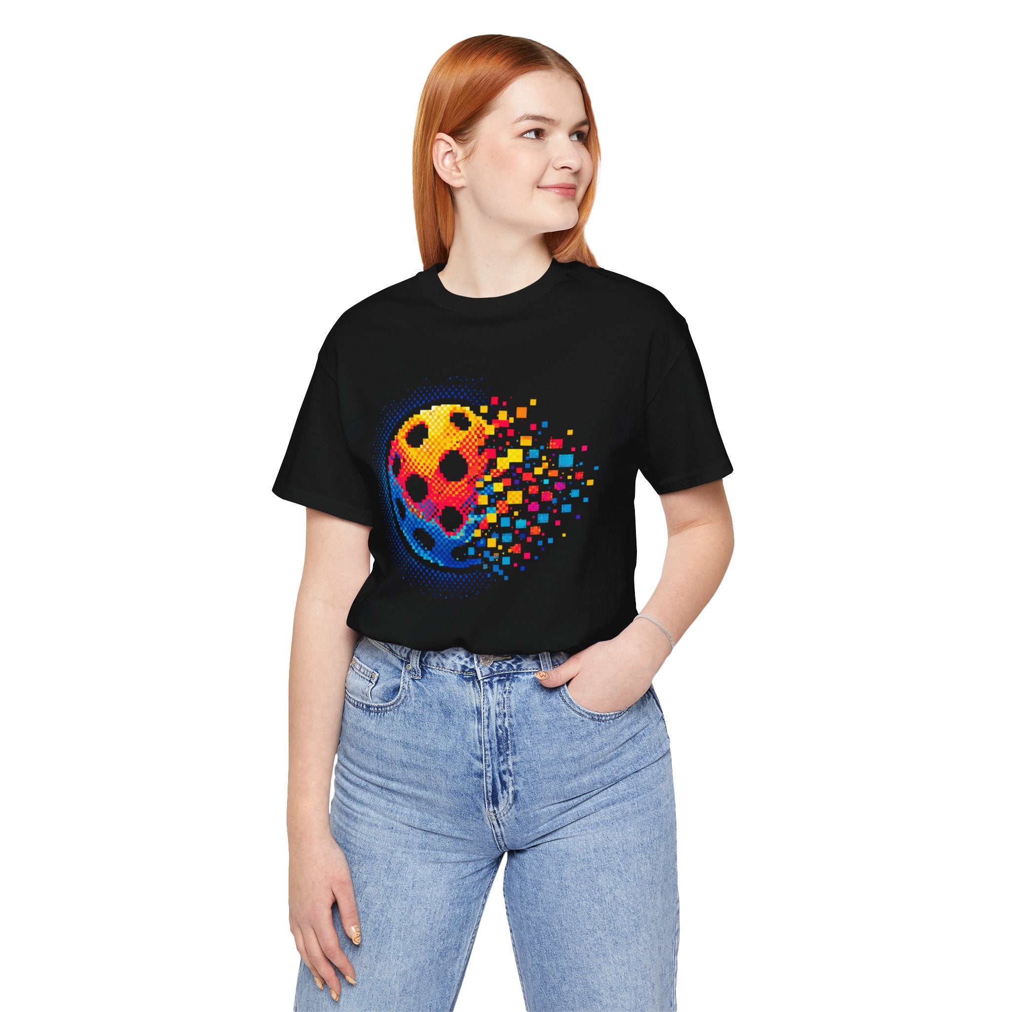 Pixelated Pickleball Tee — Retro Court Graphic T-Shirt-PeaMac Tees