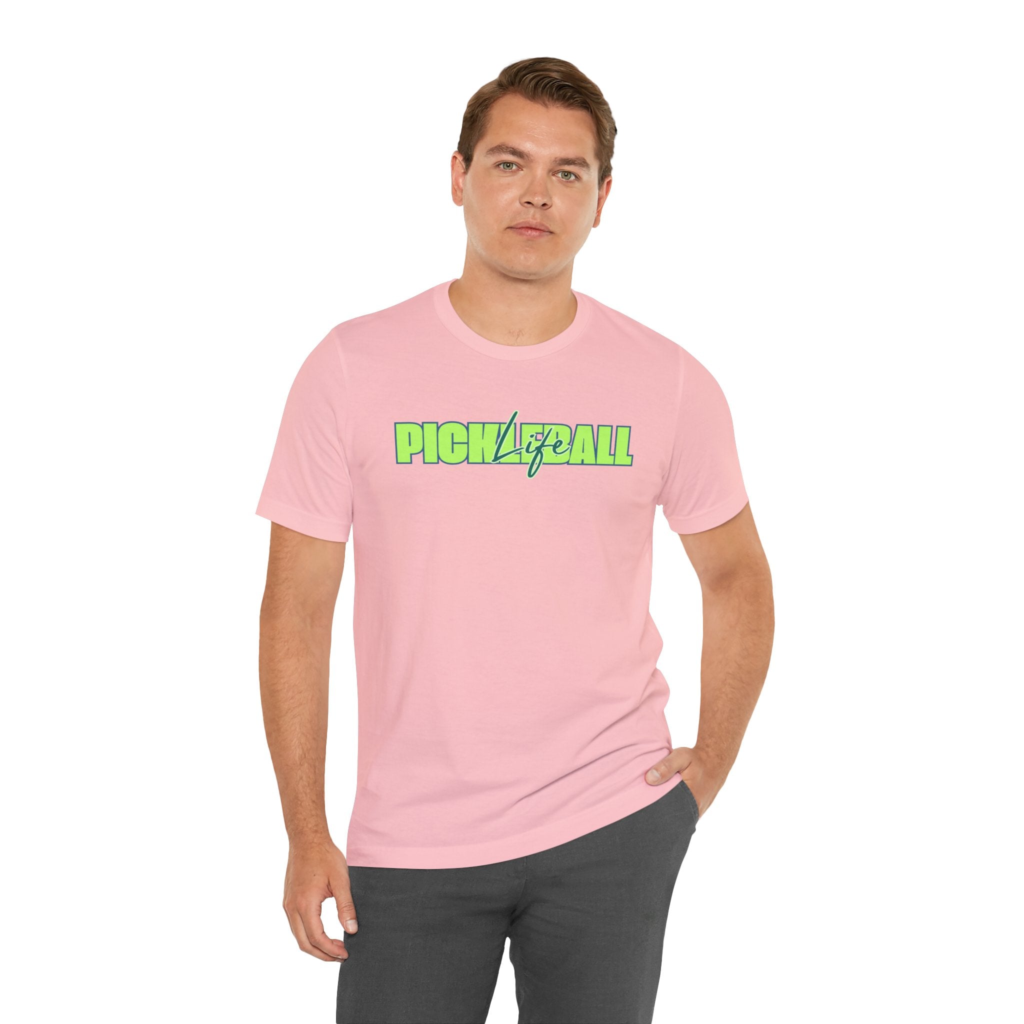 Pickleball Life Unisex T-Shirt — Bold Green & Blue Graphic Tee-PeaMac Tees