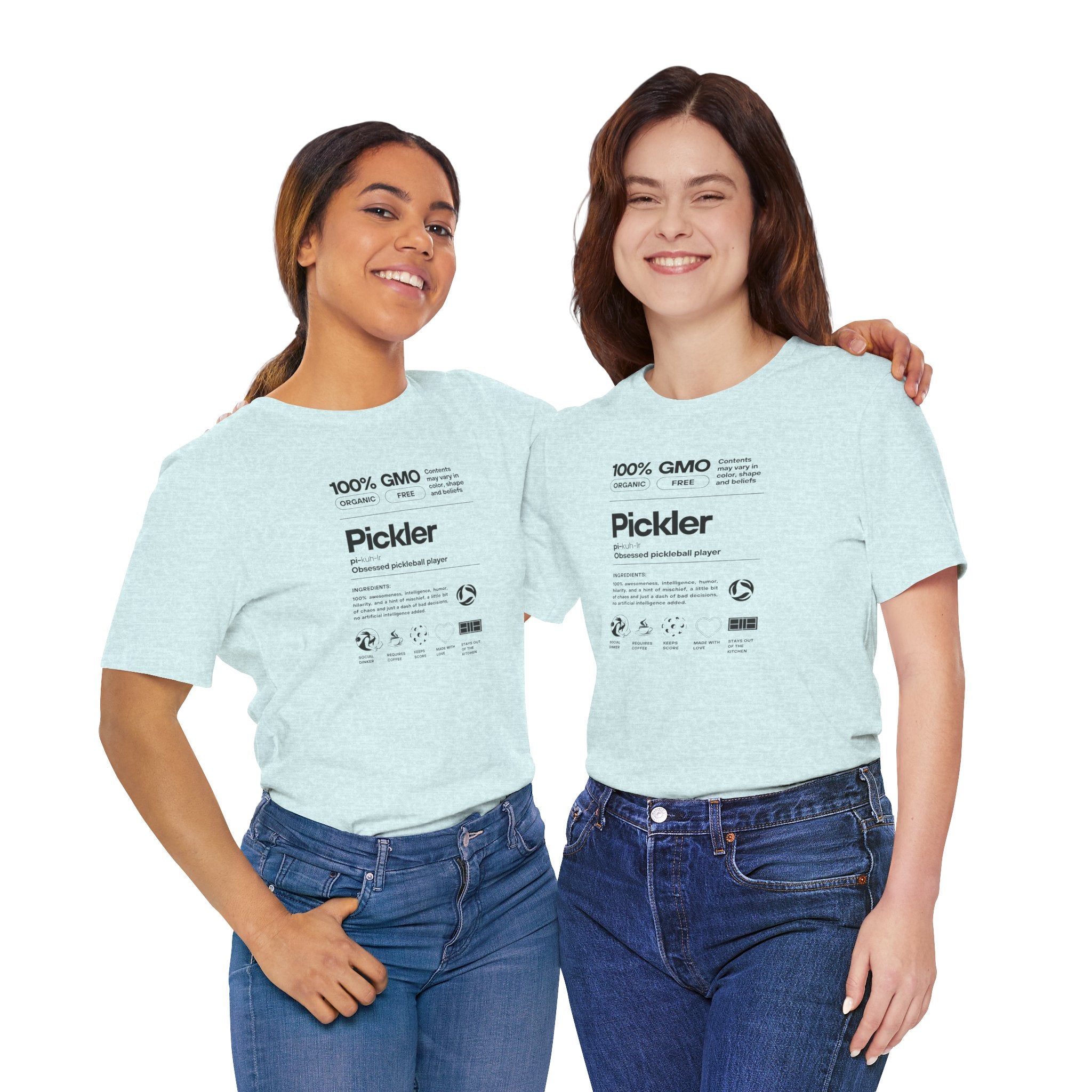 Women's Pickler Funny Definitions T-Shirt by Printify featuring black lightweight activewear with playful pickleball-themed text.