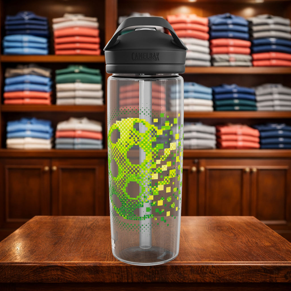 Pixelated Pickleball CamelBak Edy Water Bottle — 20oz Neon Green Sports Bottle-PeaMac Tees