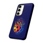 Matrix Burst Pickleball phone case for iPhone, Samsung, and Google Pixel featuring vibrant pickleball design by Printify.