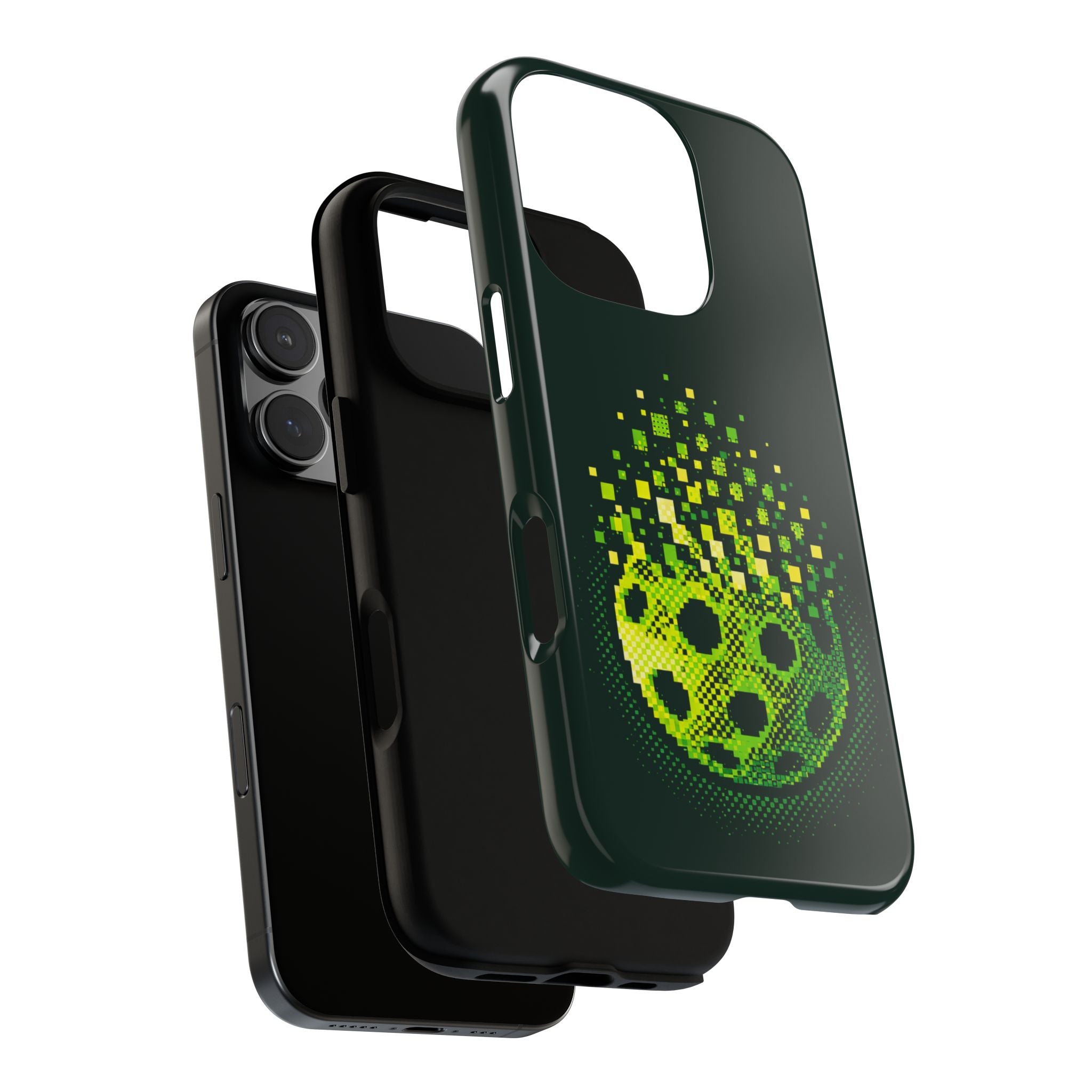 Pixelated Pickleball Electric Green Phone Case —  Compatible with iPhone, Samsung & Google Pixel-PeaMac Tees