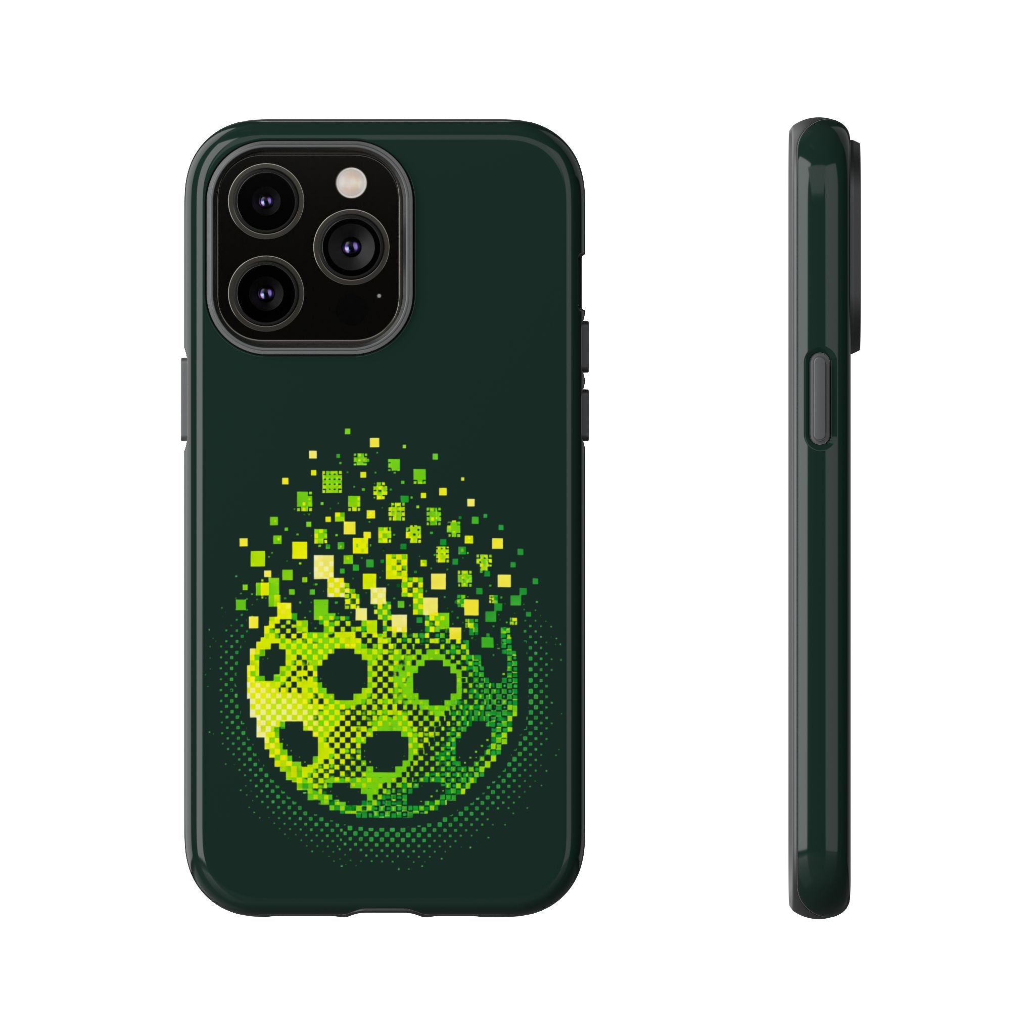 Pixelated Pickleball Electric Green Phone Case —  Compatible with iPhone, Samsung & Google Pixel-PeaMac Tees