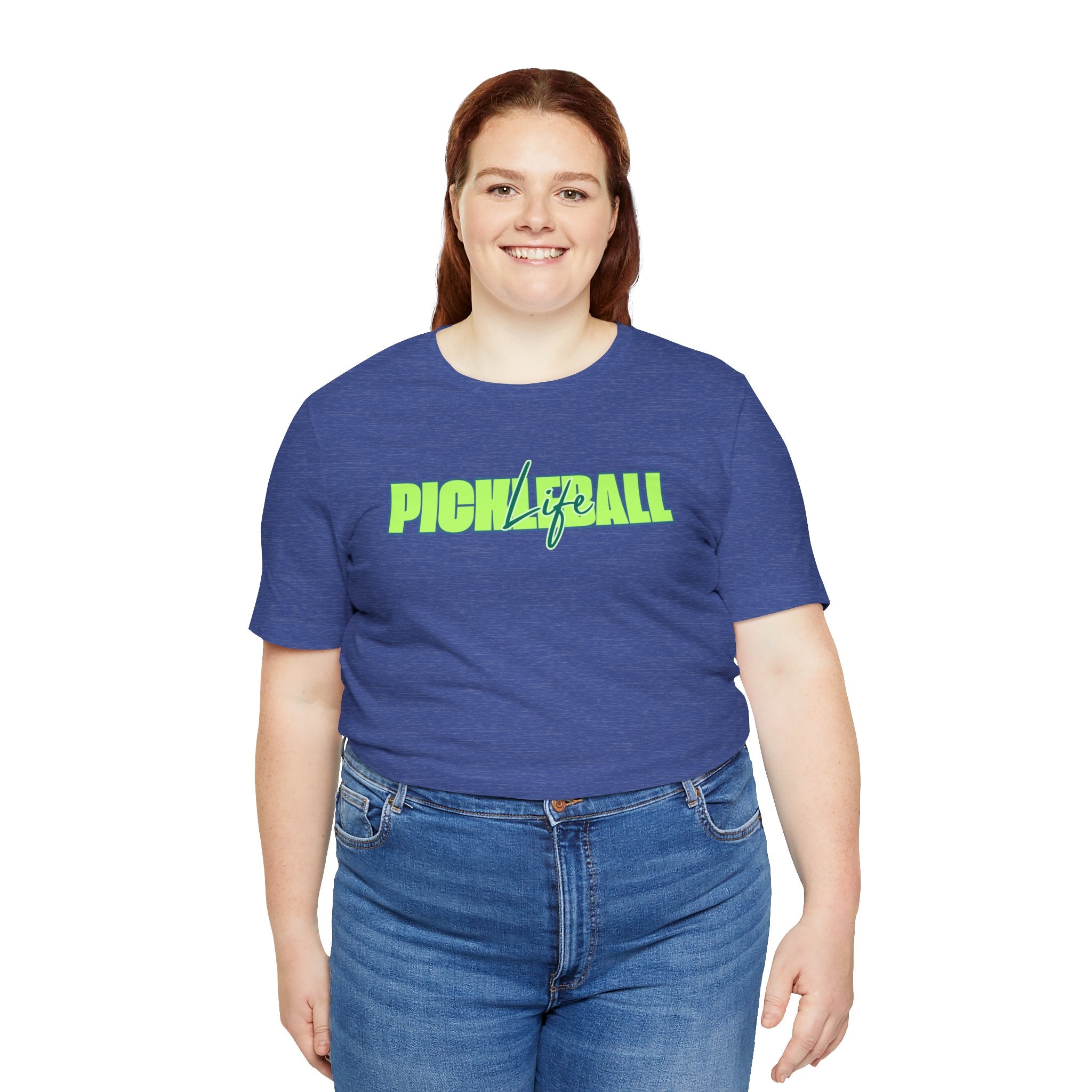 Pickleball Life Unisex T-Shirt — Bold Green & Blue Graphic Tee-PeaMac Tees