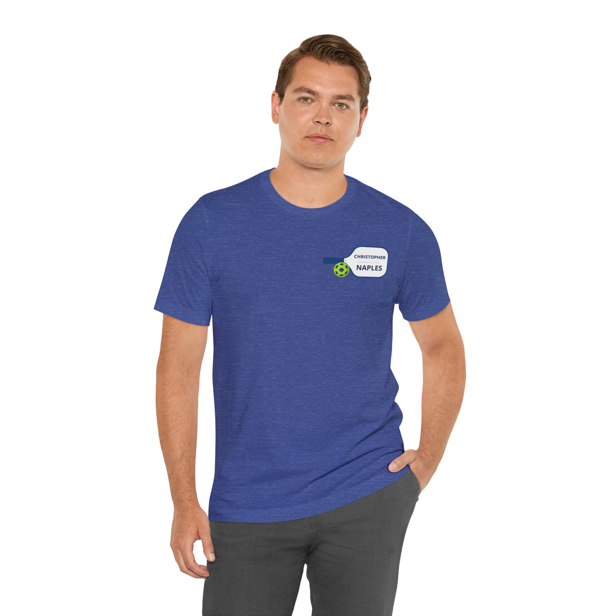 Personalized Pickleball T-Shirt | Custom Name & City Paddle Tee - Product Photo - PeaMacTees