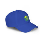 Neon green Matrix Burst Pickleball Cap by Printify, low profile cotton baseball hat with curved brim and adjustable strap.