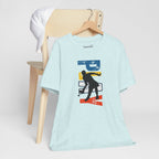 Women's retro-inspired Pickleball T-shirt with vertical back print, featuring bold "PICKLEBALL" lettering and casual style.